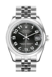 Rolex Datejust 31 Black Concentric Dial Stainless Steel Jubilee Ladies Watch 178240
