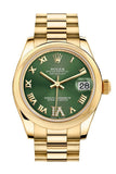 Rolex Datejust 31 Olive Green VI Diamonds Dial 18K Yellow Gold President Ladies Watch 178248 Pre-owned