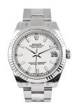 Rolex Datejust 31 White Dial White Gold Fluted Bezel Ladies Watch 178274