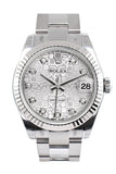 Rolex Datejust 31 Silver Jubilee Set Diamonds Dial White Gold Fluted Bezel Ladies Watch 178274