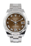 Rolex Datejust 31 Bronze Roman Large VI set with Diamonds Dial White Gold Fluted Bezel Ladies Watch 178274