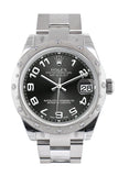 Rolex Datejust 31 Black Concentric Arab Dial Dome set with Diamonds Bezel Ladies Watch 178344