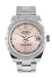 Rolex Datejust 31 Pink Dial Dome set with Diamonds Bezel Ladies Watch 178344