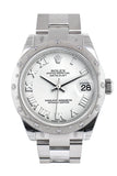Rolex Datejust 31 White Roman Dial Dome set with Diamonds Bezel Ladies Watch 178344