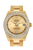 Rolex Datejust 31 Champagne Dial Diamond Bezel 18K Yellow Gold Ladies Watch 178288