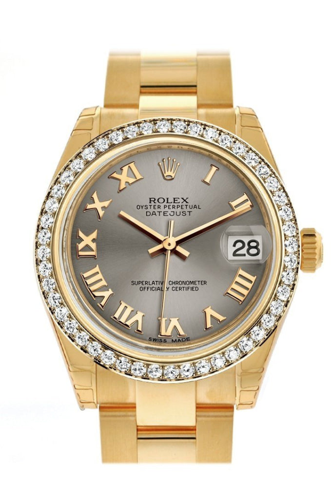 Rolex Datejust 31 Steel Roman Dial Diamond Bezel 18K Yellow Gold Ladies Watch 178288 / None