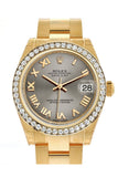 Rolex Datejust 31 Steel Roman Dial Diamond Bezel 18K Yellow Gold Ladies Watch 178288