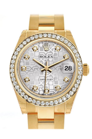 Rolex Datejust 31 Silver Jubilee Diamond Dial Bezel 18K Yellow Gold Ladies Watch 178288 / None