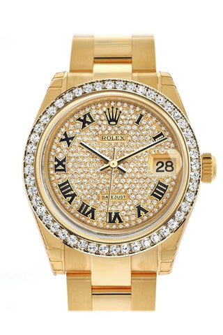 Rolex Datejust 31 Diamond Paved Dial Bezel 18K Yellow Gold Ladies Watch 178288 / None