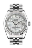 Rolex Datejust 31 White Mother of Pearl Roman Dial White Gold Fluted Bezel Jubilee Ladies Watch 178274 Pre-owned