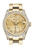 Rolex Datejust 31 Champagne Jubilee Diamond Dial Diamond Bezel Lug 18K Yellow Gold Ladies Watch 178158
