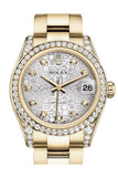 Rolex Datejust 31 Silver Jubilee Diamond Dial Diamond Bezel Lug 18K Yellow Gold Ladies Watch 178158 Pre-owned