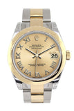 Rolex Datejust 31 Champagne Roman Dial 18K Gold Two Tone Ladies 178243