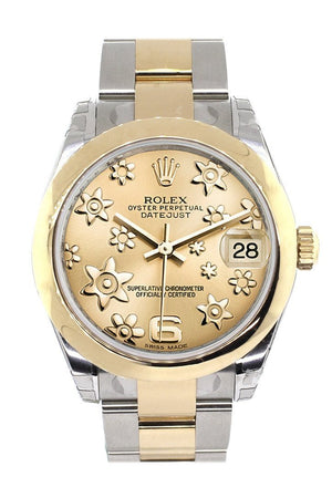 Rolex Datejust 31 Champagne Floral Motif Roman Dial 18K Gold Two Tone Ladies 178243 / None Watch