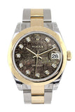 Rolex Datejust 31 Black Mother of Pearl Jubilee Diamonds Dial 18K Gold Two Tone Ladies 178243