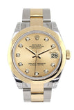 Rolex Datejust 31 Champagne Diamond Dial 18K Gold Two Tone Ladies 178243