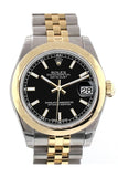Rolex Datejust 31 Black Dial 18K Gold Two Tone Jubilee Ladies 178243 Pre-owned
