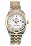 Rolex Datejust 31 White Roman Dial 18K Gold Two Tone Jubilee Ladies 178243 Watch