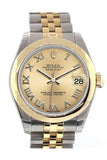Rolex Datejust 31 Champagne Roman Dial 18K Gold Two Tone Jubilee Ladies 178243 Pre-owned