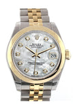 Rolex Datejust 31 Mother of Pearl Diamond Dial 18K Gold Two Tone Jubilee Ladies 178243
