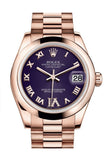 Rolex Datejust 31 Purple Large VI set with Diamond Dial 18K Everose Gold President Ladies Watch 178245