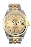 Rolex Datejust 31 Champagne Diamond Dial 18K Gold Two Tone Jubilee Ladies 178243 Pre-owned