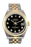 Rolex Datejust 31 Black Diamond Dial 18K Gold Two Tone Jubilee Ladies 178243 Pre-owned