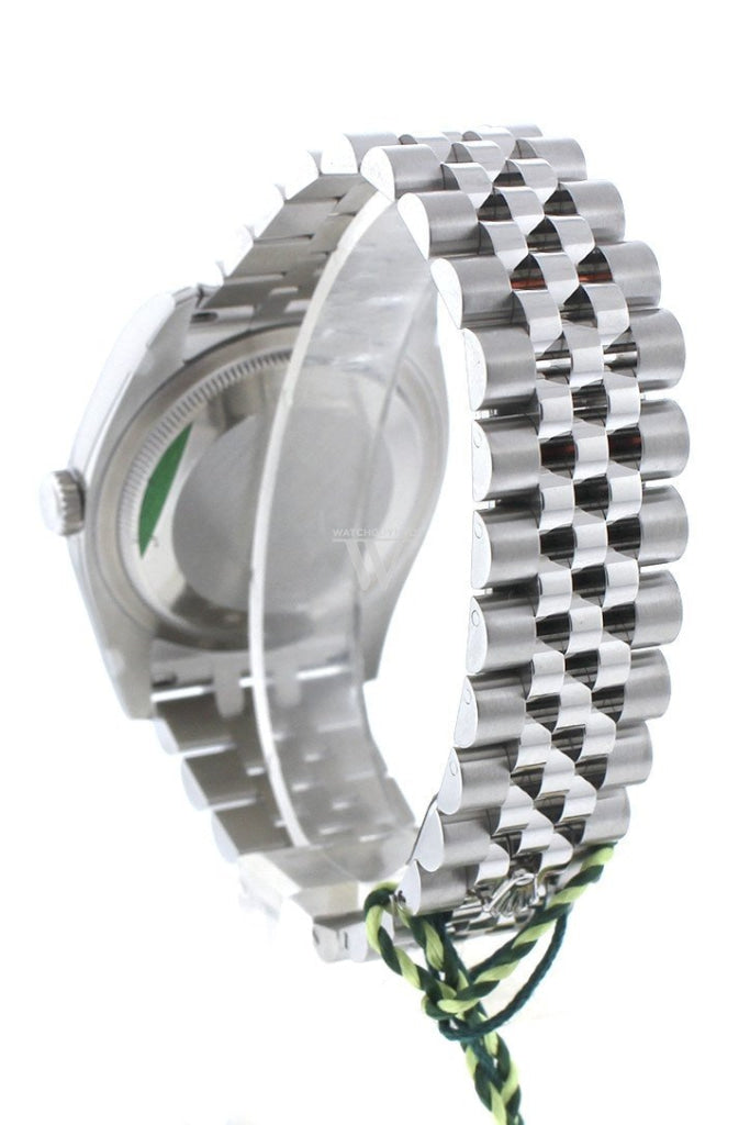 Rolex Datejust 36 Blue Dial 18K White Gold Diamond Bezel Jubilee Mens Watch 116244