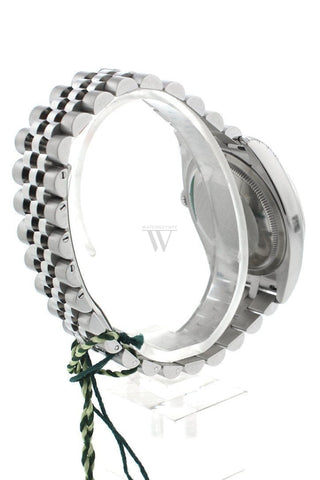 Rolex Datejust 36 Rhodium Waves Diamond Dial 18K White Gold Bezel Jubilee Mens Watch 116244