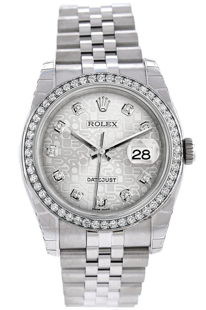 Rolex Datejust 36 Silver Jubilee Design Set With Diamonds Dial 18K White Gold Diamond Bezel Mens
