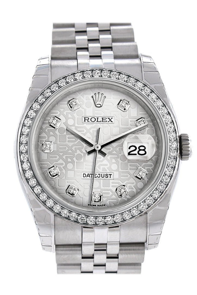 Rolex Datejust 36 Silver Jubilee Design Set With Diamonds Dial 18K White Gold Diamond Bezel Mens