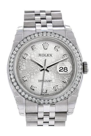 Rolex Datejust 36 Silver Jubilee Design Set With Diamonds Dial 18K White Gold Diamond Bezel Mens