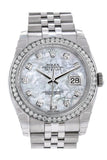 ROLEX Datejust 36 Mother of Pearl Dial Diamond Bezel Jubilee Ladies Watch 116244