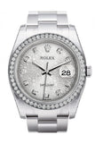 Rolex Datejust 36 Silver Jubilee design set with Diamonds Dial 18k White Gold Diamond Bezel Men's Watch 116244