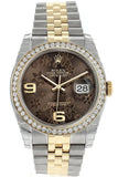 Rolex Datejust 36 Bronze Floral Motif Dial 18K White Gold Diamond Bezel Jubilee Ladies Watch 116243