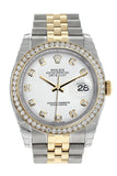 Rolex Datejust 36 White set with diamonds Dial 18k White Gold Diamond Bezel Jubilee Ladies Watch 116243