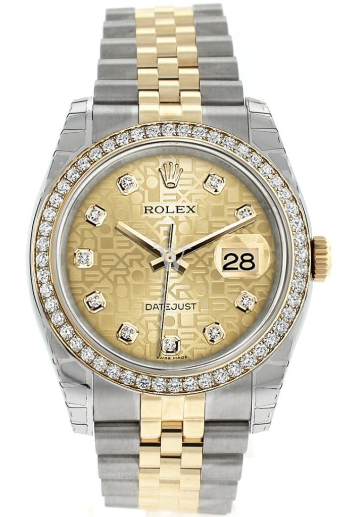 Rolex Datejust 36 Champagne Jubilee Design Set With Diamonds Dial 18K White Gold Diamond Bezel