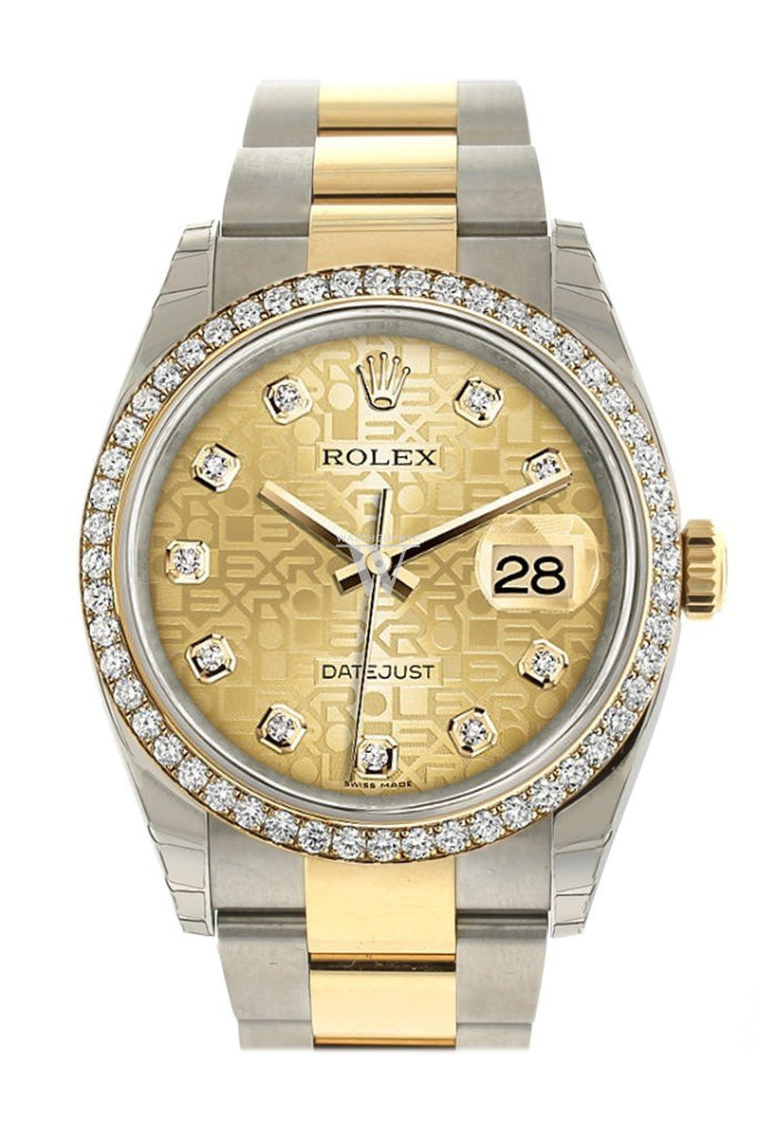 Rolex Datejust 36 Champagne Jubilee Design Set With Diamonds Dial 18K White Gold Diamond Bezel