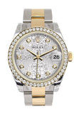 Rolex Datejust 31 Silver Jubilee design Diamond Dial Diamond Bezel Yellow Gold Two Tone Watch 178383