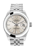 Rolex Datejust 28 Silver Dial Steel Jubilee Ladies Watch 279160 NP