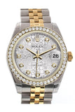 Rolex Datejust 31 Silver Jubilee design with Diamond Dial Diamond Bezel Jubilee Yellow Gold Two Tone Watch 178383