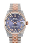Rolex Datejust 31 Aubergine Large VI set with diamonds Dial Fluted Bezel 18K Everose Gold Two Tone Jubilee Watch 278271