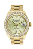Rolex Datejust 28 Linden Large Roman Diamond Dial Diamond Bezel President Ladies Watch 279138RBR 279138 NP