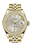 Rolex Datejust 28 Silver Dial Diamond Bezel Jubilee Ladies Watch 279138RBR NP