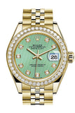 Rolex Datejust 28 Mint Diamond Dial Diamond Bezel Jubilee Ladies Watch 279138RBR NP