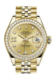 Rolex Datejust 28 Champagne Star Diamond Dial Diamond BezelJubilee Ladies Watch 279138RBR NP