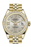 Rolex Datejust 28 Silver Star Diamond Dial Diamond Bezel Jubilee Ladies Watch 279138RBR NP