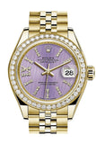 Rolex Datejust 28 Lilac Large Roman Diamonds Dial Diamond Bezel Jubilee Ladies Watch 279138RBR 279138 NP