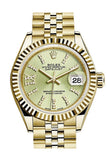 Rolex Datejust 28 Linden Large Roman Diamond Dial Fluted Bezel Jubilee Ladies Watch 279178 NP