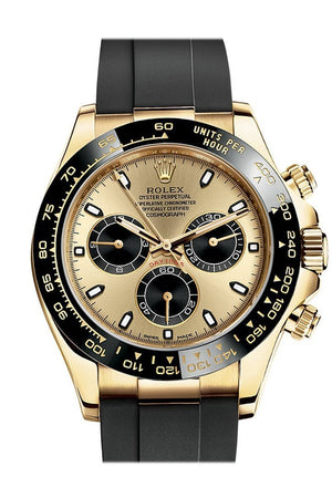 Rolex Cosmograph Daytona Yellow Gold Oysterflex Strap Mens Watch 116518Ln Champagne